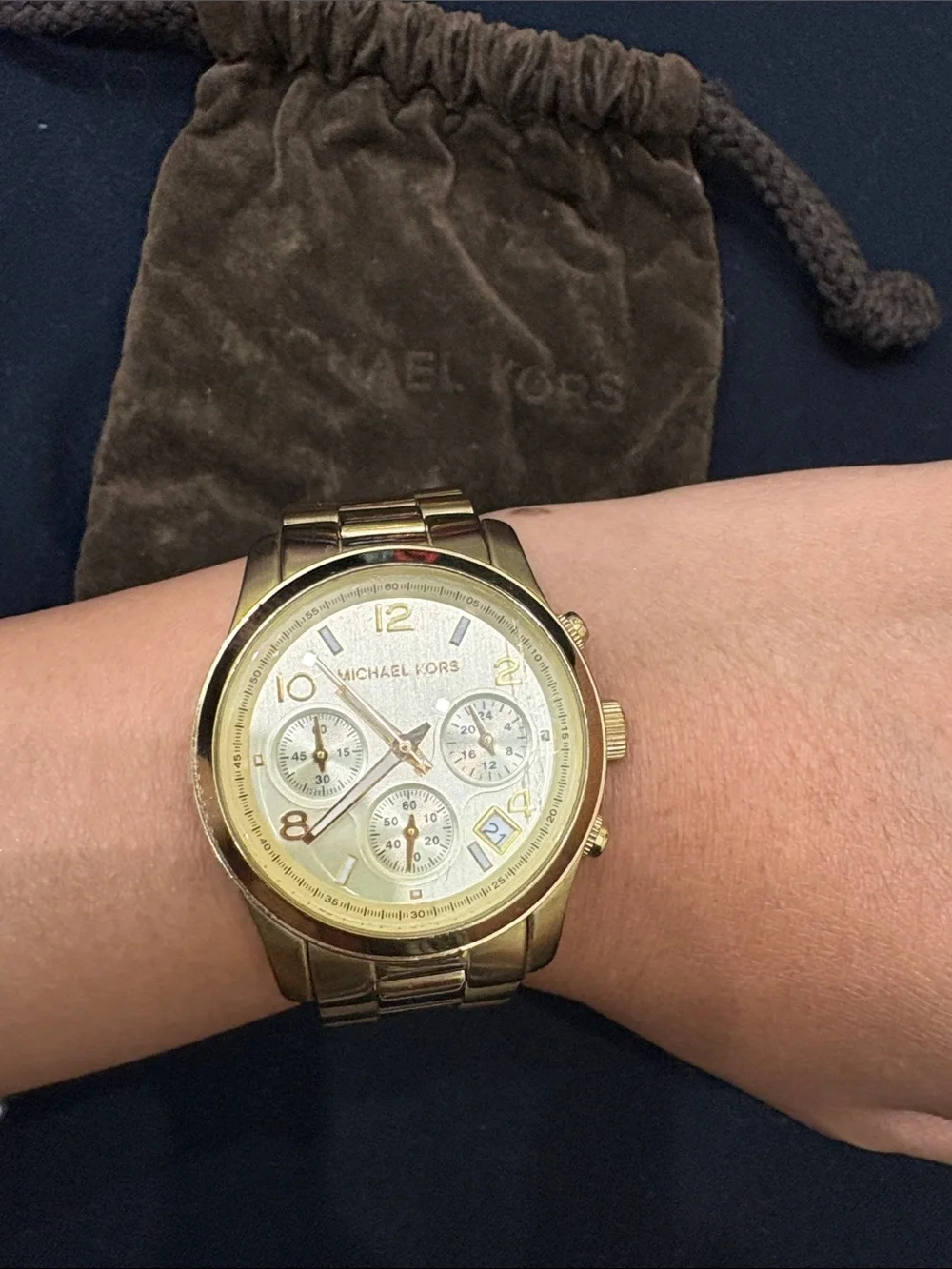 Michael Kors Gold-Tone Chronograph Bracelet Watch